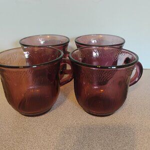 ForteCrisa Mexican Amythyst Glass Coffee/Tea Cups, set of 4